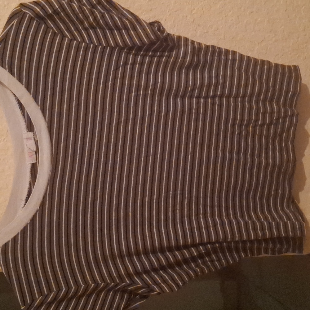 A striped crop tee